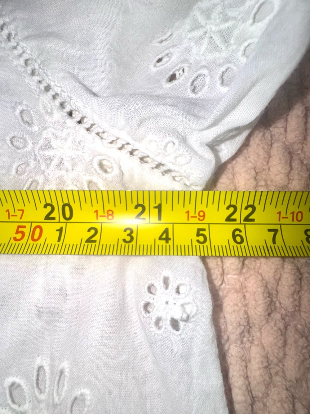 Pilcro by Anthropologie 3/4 Sleeve Crop Babydoll Top Eggshell Eyelet medium - Picture 6 of 12